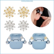 VIVI Ear Clip Sparkling Zircons Flower Buckles for FreeClip 1 2 Earbuds Accessory