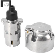 Trailer Accessories- 7 Pin Trailer Plug 12V Rv Sockets Towbar Towing 7Pin Metal Trailer Connectors