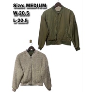 Auth. EARTH MUSIC & ECOLOGY Reversible Bomber Jacket