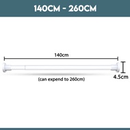 [90CM-290CM] Encora Telescopic Curtain Rod Drying Rack Towel Hanger Adjustable Clothesline Pole Rod 