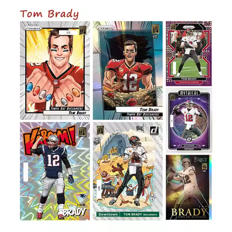 Panini NFL Rugby Star Card Diy Homemade Tom Brady Prizm Series Color Flash Collection Card Toys Gift