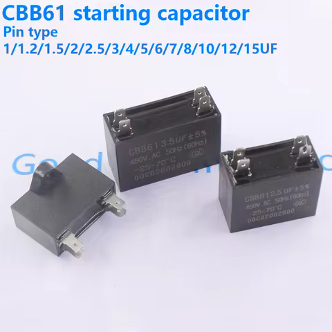 CBB61 Air Conditioner External Fan Start Capacitor 1UF 1.5UF 2.5UF 2UF 3UF 4UF 5UF 6UF 8UF 1.2UF 10U