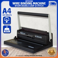 Officom W12M Wire Binding Machine A4 Size Heavy Duty 34 Holes for Double Loop Notebook Binder Refill
