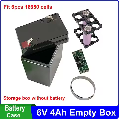 6V 4Ah Storage Box 6V4Ah Battery Case Fit 6PCS 18650 Cells 6.4V 7.2V 4Ah 6Ah Holder Nickel Strip 2S 