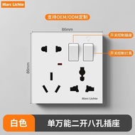 Type 86 Concealed 10A/13A/16A Universal Socket Two-Open Order Universal Eight-Hole High-Power Switch