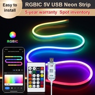 5V LED Strip Light Music Sync RGB TV Backlight with App/Remote Control, 5W 5V USB Powered, Flexible