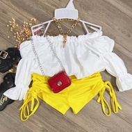 set đồ bé gái áo trễ vai quần rút 8-23kg Angel Baby Thời Trang Thiết Kế