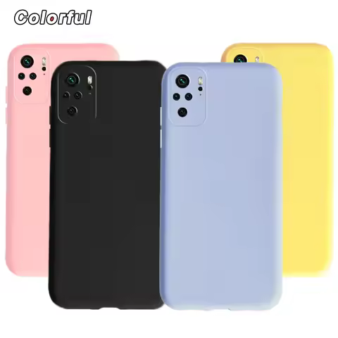 Plain Color Phone Case For Xiaomi Redmi Note 10 10S Cases Redmi Note 10 Pro Max Shockproof Silicone 