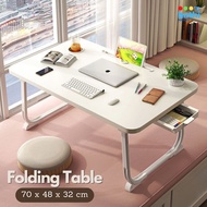 Folding Study Table Drawer Book Stand Cup Holder 70cm Portable Laptop Foldable Bed Table BATHI-BO70