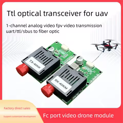 BLIY FPV Single Fiber Video Fiber Converter & Serial Data Converter 1 Channel UART &TTL&SBUS to Opti