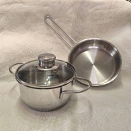 【Direct from Japan】Fissler Snacky stainless steel pot 14cm and frying pan 16cm set【Japan Exclusive】