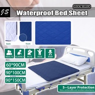 Waterproof Bed Sheet Mattress Protector Incontinence Washable Urine Mat Washable 5 Layer Waterproof Underpad Absorbent Incontinence Pad and Reusable Mattress Protector /Single