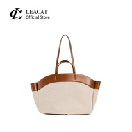Leacat Women's bag large capacity shoulder bag canvas tote bag fashionable commuting shopping bag
