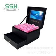 Video Gift Box with Drawer Screen 23cm LCD Video Rose Box High-End Ring Jewelry Box