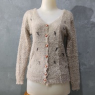 Sweater bulu Ysl mocca