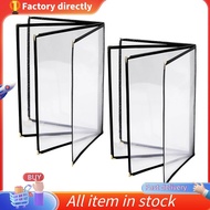 In stock-Menu Covers 8.5 X 11 Inch Restaurant Menu Holder 2PCS 4 Page 8 View Transparent Menu Sleeve