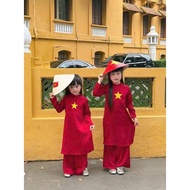 Vietnam Red Flag Yellow Star Ao Dai