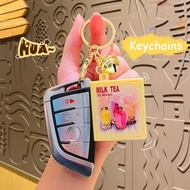 BLISS Bag Funny Pendant, Novelty Finger Foldable Mini 3D Book Keychains, Fashion Milk Tea Shop Handh