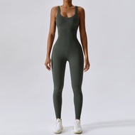 สต๊อกพร้อมส่ง) Seamless One-Piece Yoga Wear Dance Tummy Control Gym Workout Suit Stretch Bodysuit Wo