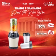Máy Xay Sinh Tố OLIVO MB1000 – Ba Cốc Xay Linh Hoạt – Xay Đá Bào Xay Sinh Tố Smoothie Đồ Ăn Dặm Cho
