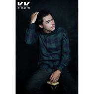Plaid Shirt Kkshop.96-Navy Green