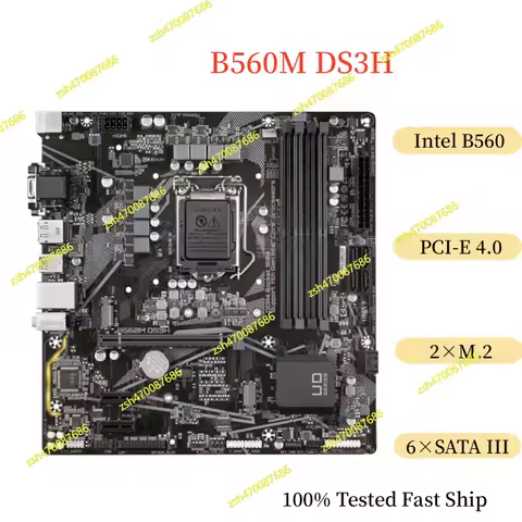 For Gigabyte B560M DS3H Motherboard 128GB LGA 1200 DDR4 Micro ATX Mainboard 100% Tested Fast Ship