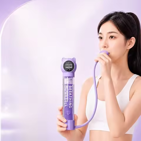 Home Fitness Equipment Diaphragmatic Breathing Trainer Dumbbell Blowing Air Belly Fat Reducing Devic