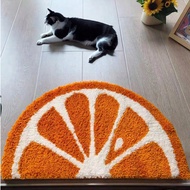 1pc 40x60cm (15.7x23.6inch) Orange Fruit Pattern Floor Mat, Soft & Comfortable, Machine Washable Lon