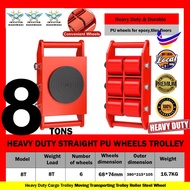 8 TON STRAIGHT 6 Polyurethane PU WHEELS INDUSTRIAL CARGO TROLLEY MOVER DOLLY TROLLEY LIFTER CARRIER 