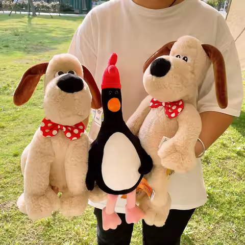 Cartoon Wallace and Gromit Plush Toys Anime Wallace&Gromit Puppy Stuffed Dolls Penguin Pendant Kid B
