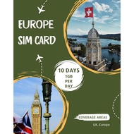 Europe Local Travel Prepaid SIM Card UK Switzerland Pelancongan Eropah SIM Tempatan 欧洲瑞士旅游