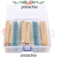PISTACHIO 2600PCS Resistor, 1/4w 130 Values Metal Film Resistor, Parts 1 Ohm- Ohm Metal Film Resisto