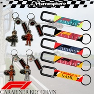 F1 FORMULA 1 SAINZ,HAMILTON,LECLERC,VERSTAPPEN,PERSONALIZED CAR KEYCHAIN W/ CARABINER