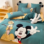 🧺迪士尼聯名 米奇全棉貼布繡高級床單被套 四件套裝