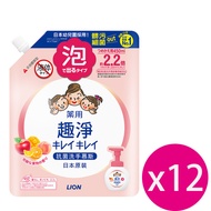 日本獅王趣淨洗手慕斯補充包450ml-清新果香*12包