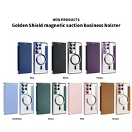 Samsung Galaxy S21 S22 S23 S24 S25 Plus Ultra 5G Flip Premium Leather Magnetic Magsafe Case Leather 