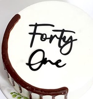 Q046 Black Acrylic Forty One Cake Topper, 41 Birthday Toppers, Dirty 41st Anniversary Party, Cheers 