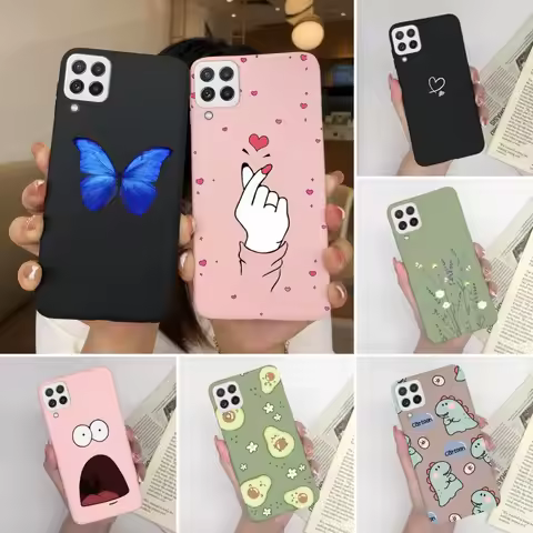 For Samsung Galaxy A22 4G 5G Case SM-A225F Love Heart Soft Silicon Phone Cover For SamsungA22 Galaxy