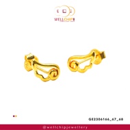 WELL CHIP Wings Studs Earrings - 916 Gold/Anting-anting Kancing Sayap - 916 Emas