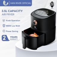 HAN RIVER Air Fryer 3.5L Non-Stick Coating 360°Hot Air Circulation Simple Knob Penggoreng Udara