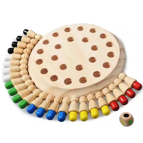 Wooden Puzzle Toys Montessori Educational Learning Color Sensory BeBe Memory Match Stick Chess Party