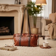 Women's Tote Bag Long Handle Genuine Leather Second Branded