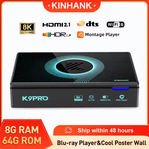 K9 Pro Streaming 8K Blu Ray Player Android TV Box with Montage Player HDD Player HDR10+ RK3588S Wifi