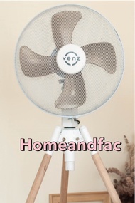 พัดลม ขาไม้ ,พัดลมตั้งพื้น พัดลมขาไม้ VENZ รุ่น SDF-A สีขาว WOOD TRIPOD FAN  ARCTIC WHITE พัดลมตั้งพื้น3ขา 18นิ้ว  HOMEANDFAC