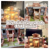 DIY Children's Toys House Building Blocks Mini House Assemble Model Building Villa Building Bricks C
