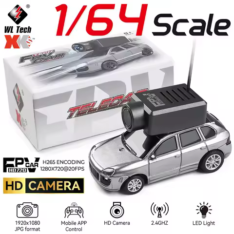 New WLtoys RC Cars 1:64 Mini Porsche 6401 HD Camera RC Racing Car 120° Wide Ancle 2.4G Mobile APP Co