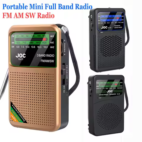 Portable Mini Full Band Radio FM AM SW Radio Best Reception Battery Operated Radio with HD Display S