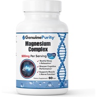 Magnesium Complex Supplement with Aquamin - Magnesium Citrate, Glycinate & Hydroxide - Supports Musc