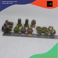RATU YELLOW NUT BOLT M12X20 / BMK M12X20 / BOLT M12X20 YELLOW BMK M12