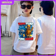 UMICO TUNG TUNG TUNG SAHUR baju budak tshirt summer 100% cotton trendy round neck top